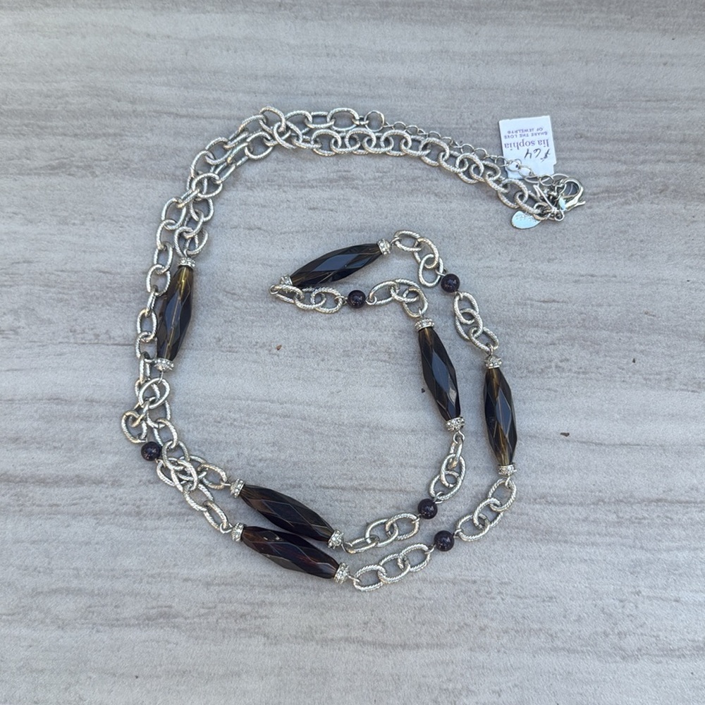Vintage LIA SOPHIA  Amber Wave Necklace - Picture 7 of 8